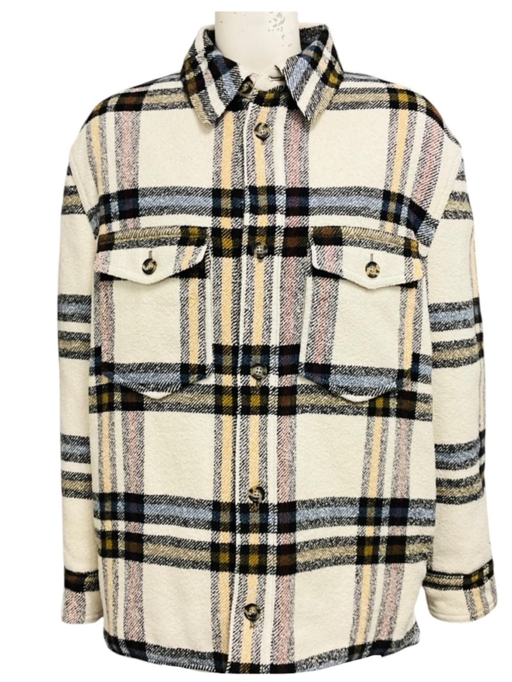 Isabel Marant Etoile Ecru Ervey Checked Padded Jacket